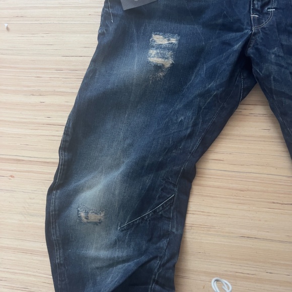 NWT G-STAR RAW 3301 Arc Loose Tapered Jeans 33X32 dark blue denim distressed - Picture 3 of 8